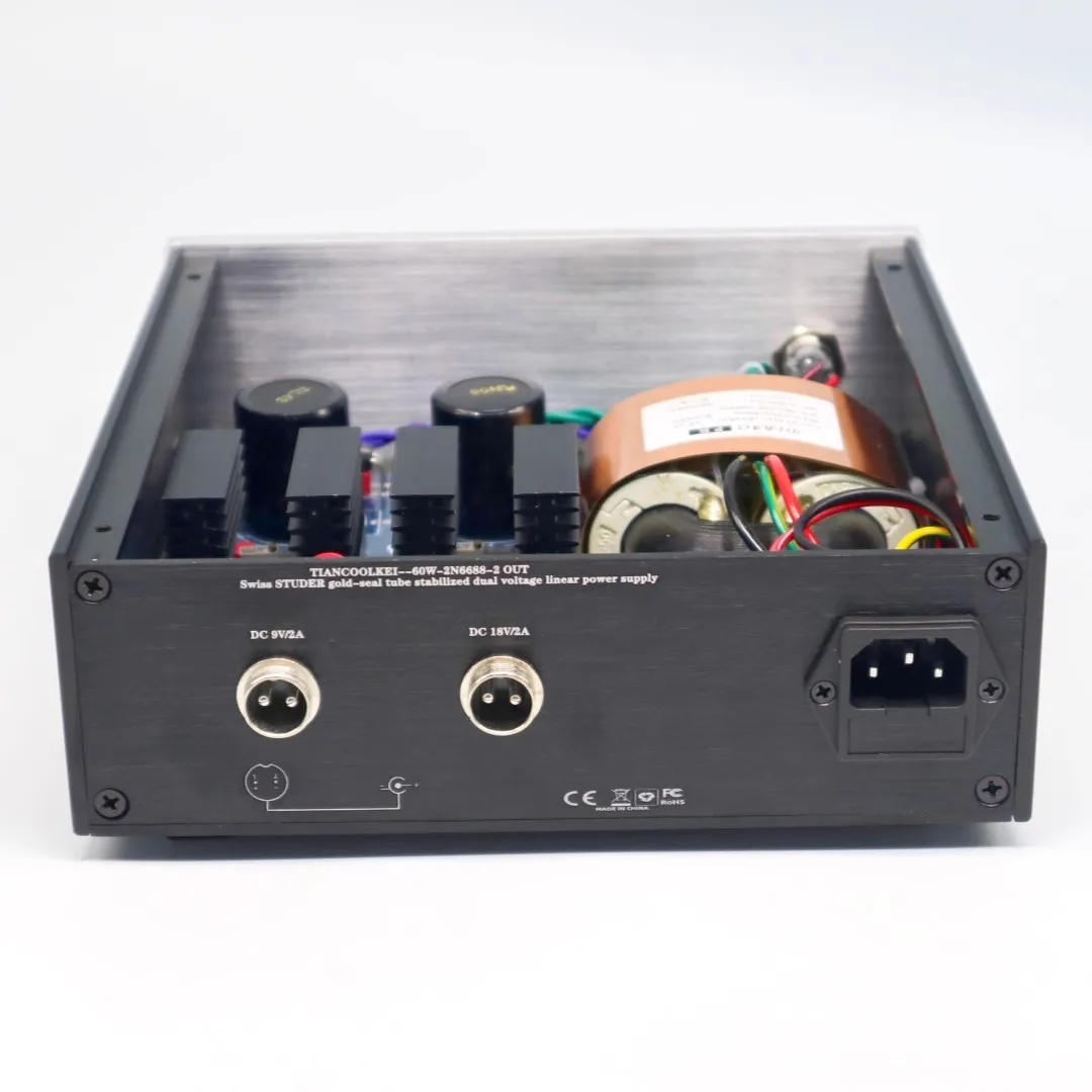 

60W STUDER-900-II Gold-Filled Tube Dual Independent Voltage Output (DC5V/3A + 12V/2A) Ultra-Ripple DAC Preamp Hi-Fi Linear Power