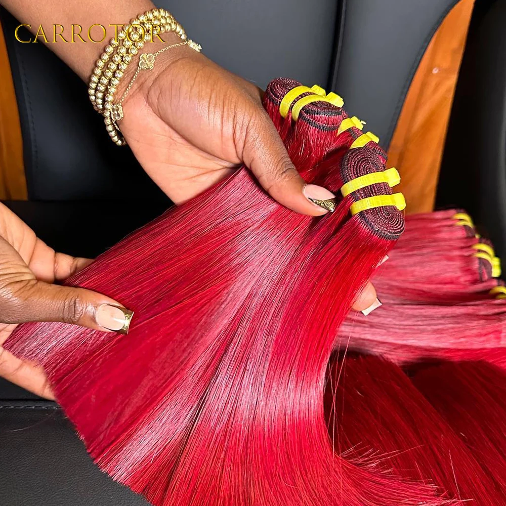 

Натуральные прямые пучки волос Bone Red, двойной плотности, вьетнамские, из натуральных человеческих волос, необработанные, для наращивания