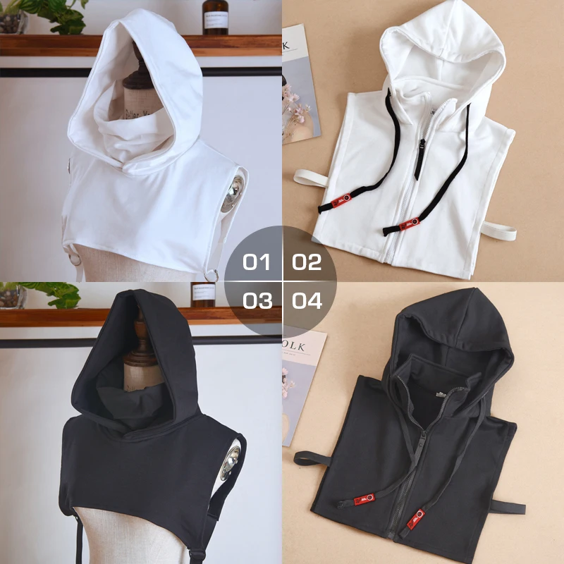 Women Men Elegant False Collar High Hooded Sweater Coat Autumn Winter Warm Unisex Hat Collar Shirt Decorated Shawl Female Cloak