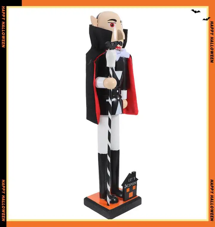 

1 Wooden Nutcracker Decor Vampire Soldier Figure Halloween Doll Figurine Horror Day Of The Dead Christmas Tabletop Party