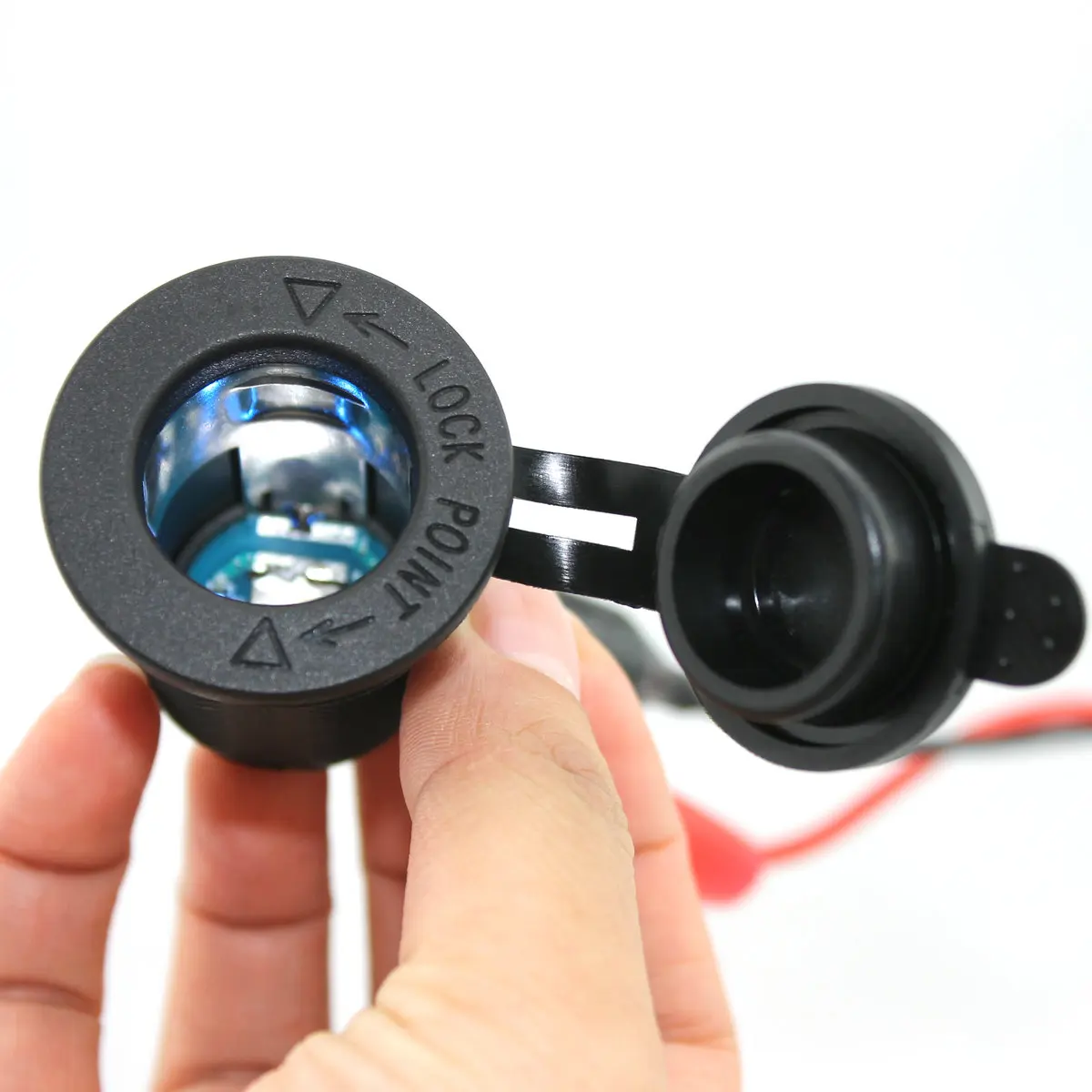 Car Cigarette Lighter Plug Cover LED Dust Cover Socket Splitter for 12V-24V Motorcycle Mower Boat Tractor