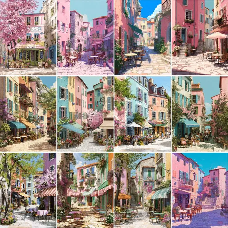 

GATYZTORY Painting By Number City Landscape For Adults Picture By Numbers Acrylic Paint On Canvas DIY Frame Home Decoration