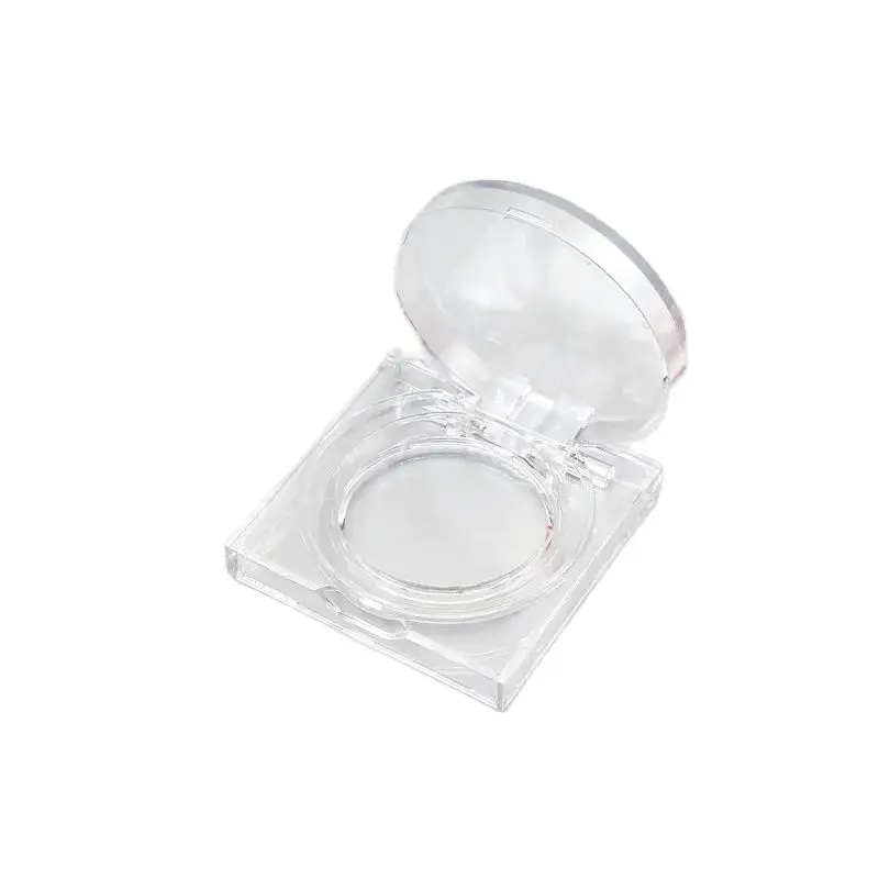 

30pcs Clear Powde Box 36mm Square Bottom Round Flip Lid Empty Blush Lipstick Compact Concealer Container Empty Eye Shadow Case