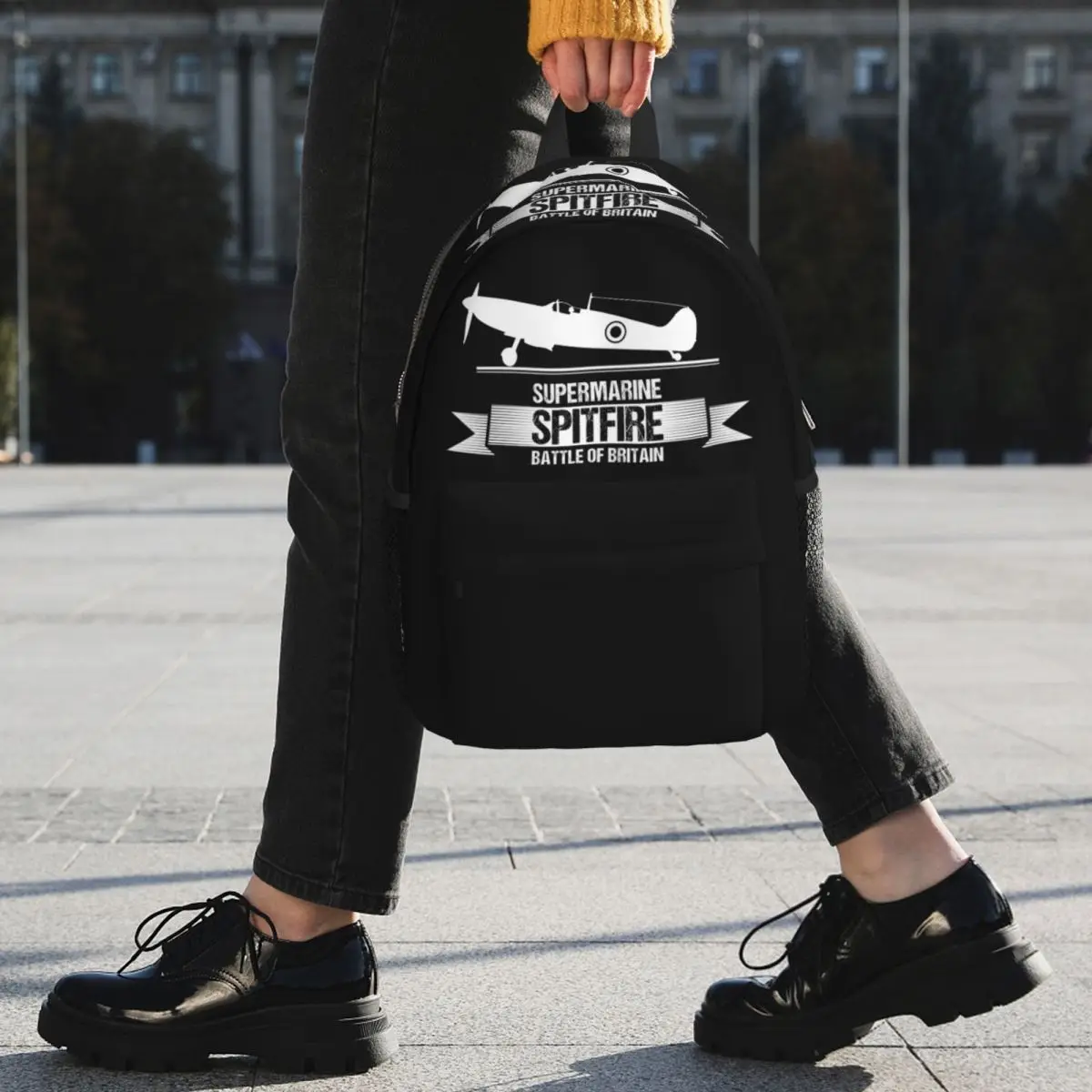 RAF Supermarine Spitfire Fighter Aircraft Plane Airplane Backpack Student Boys Girls BookBag School Bag Computer Shoulder Bags
