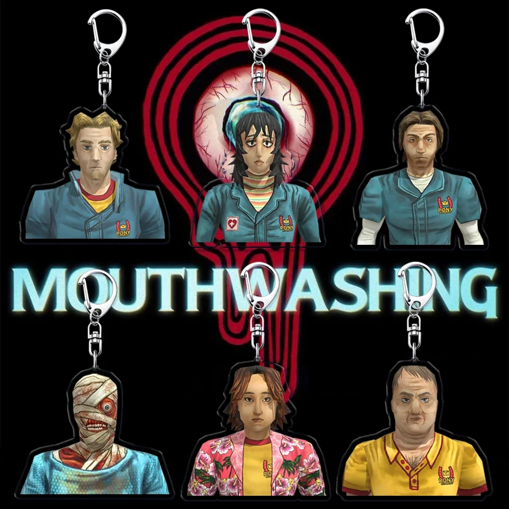 Hot Horror Game Mouthwashing Keychains for Accessories Bag Jimmy Curly Anya Daisuke Sallyface Swansea Keyring Jewelry Fans Gifts