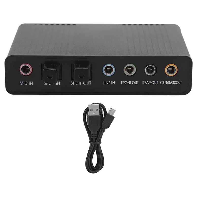 1Set Digital Playback Digital Recording Mode Computer External Sound Card Audio Adapter For Karaoke Black