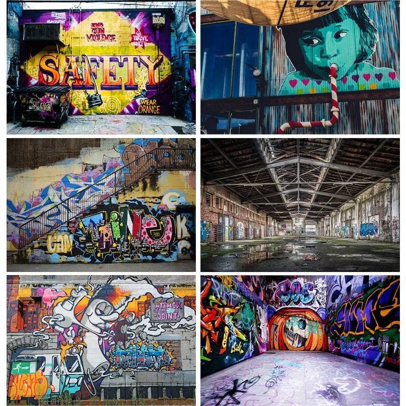 

SHENGYONGBAO Brick Wall Art Graffiti Photography Backdrops Baby Portrait Photography Background For Photo Studio 210328TYD-01