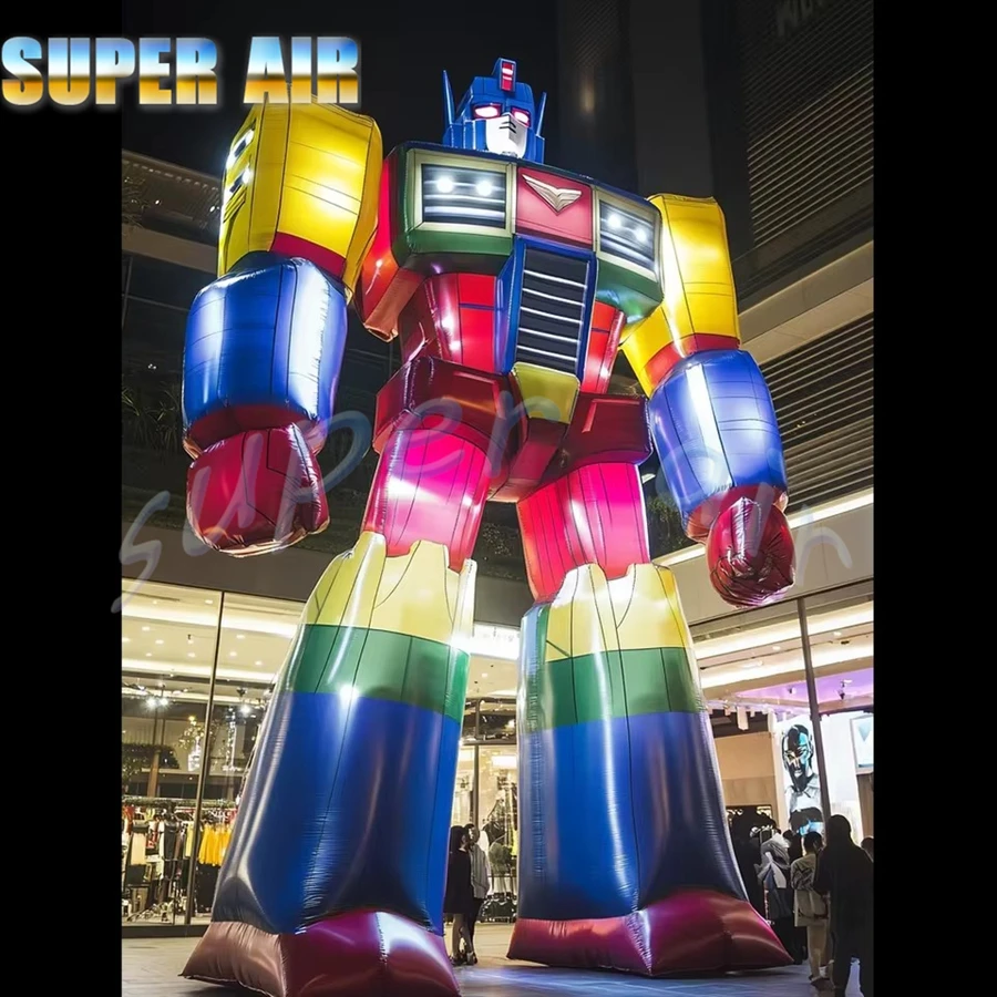 หุ่นยนต์เป่าลมขนาดใหญ่ตกแต่งอาคารสวยงาม พร้อมไฟและเสียง สำหรับงานโฆษณา