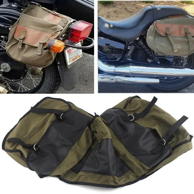 Newest Motorcycle Riding Bags Canvas Saddlebag Suitcase Saddlebags For Triumph Bonneville kawasaki Suzuki taotao thunder honda