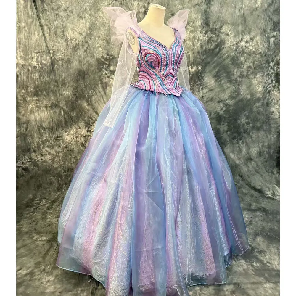 

2026 New Style Wicked 2 Glinda Cosplay Costume Princess Dress Purple Glinda Dress For Halloween Christmas Party Custom Made