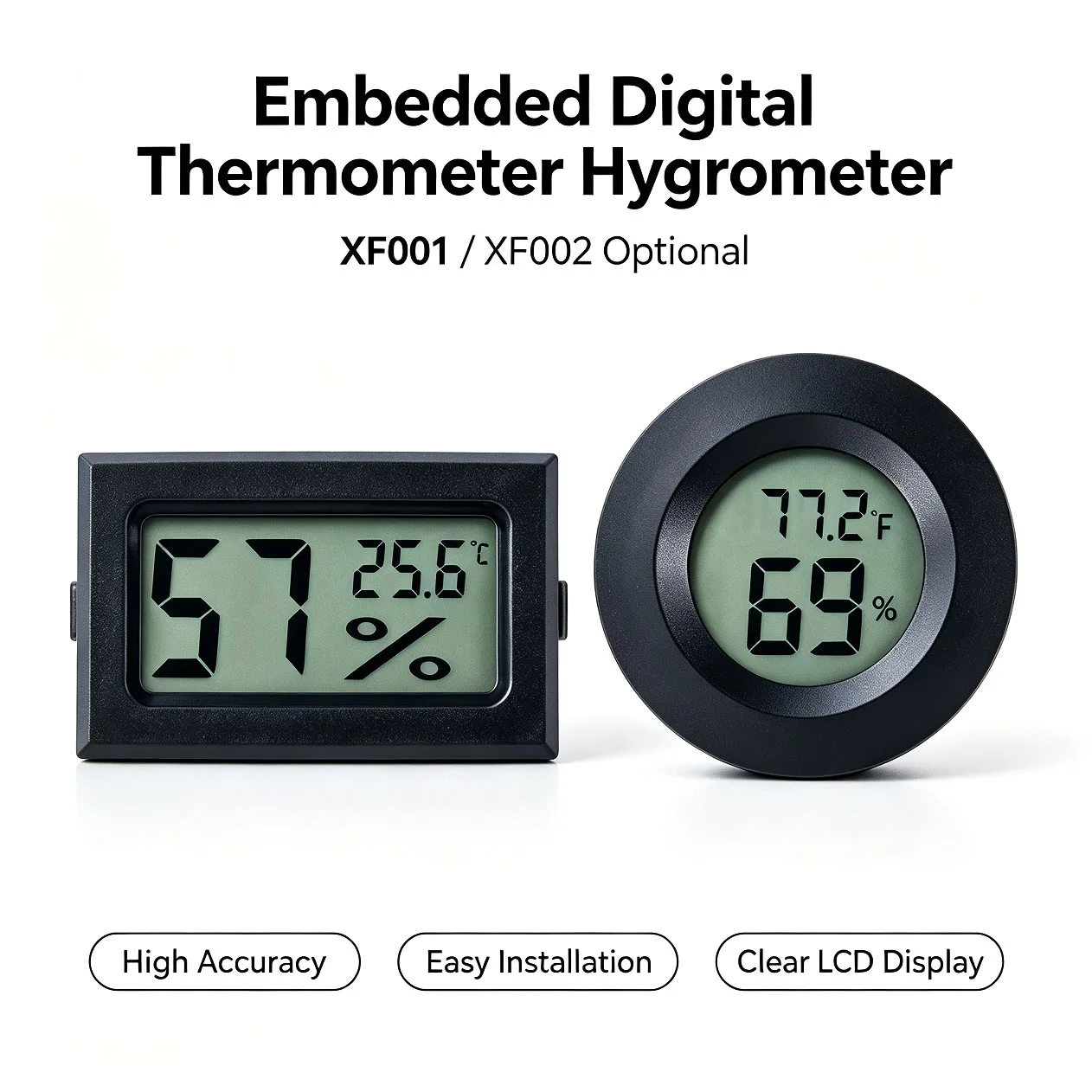 Airtight Hygrometer Thermometer for Filament Dryer Box Moisture-Resistant Real-Time Monitoring Ideal for 3D Printer PLA ABS Fila