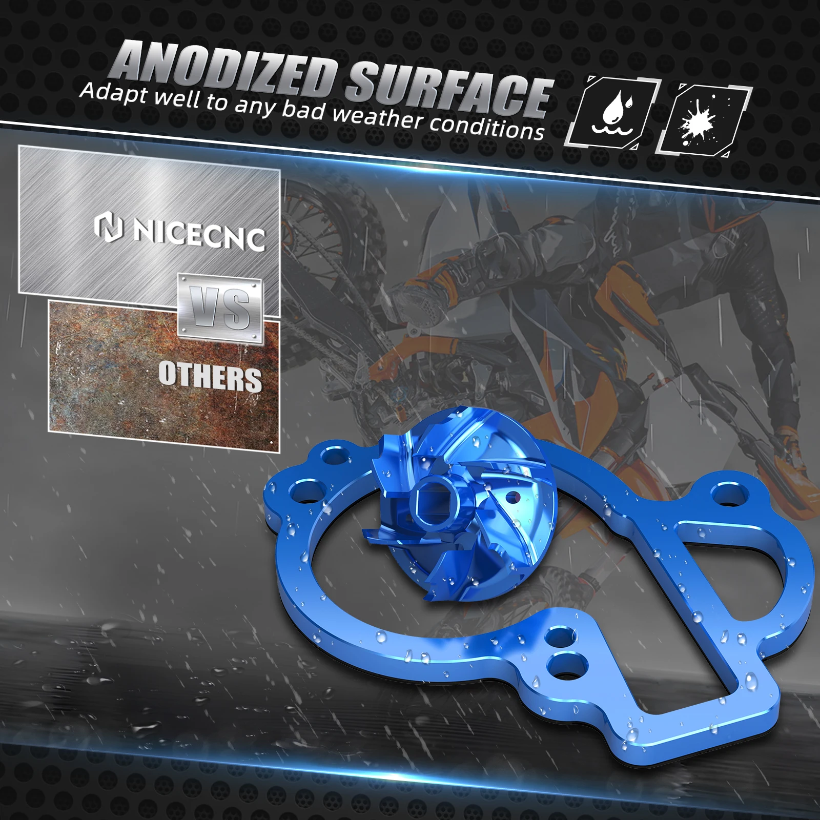 NICECNC para Husqvarna FE 450 FE 501 2017-2024 enfriador impulsor de bomba de agua de gran tamaño para KTM SXF 450 XCF 450 GasGas EC 450F MC450F