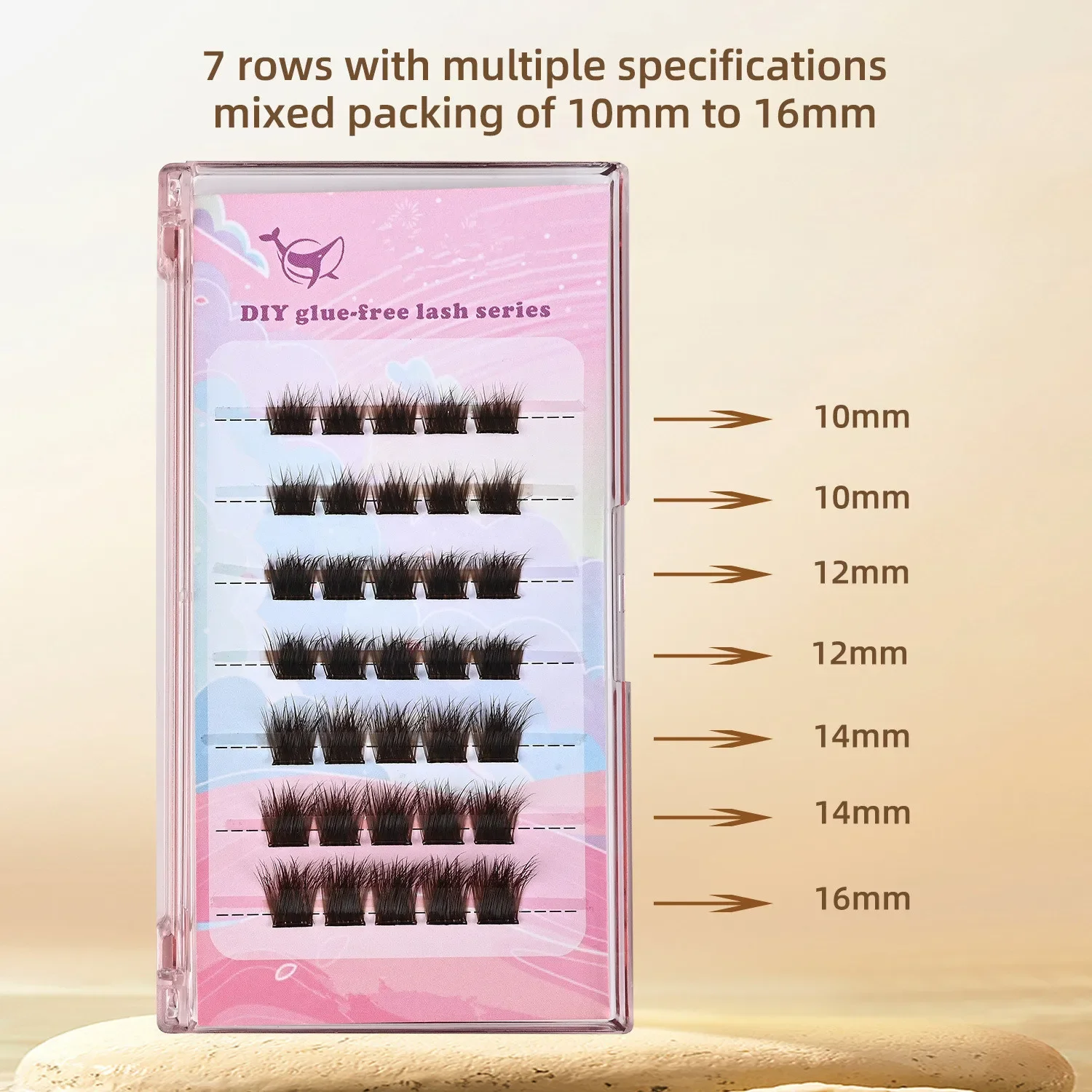 Cílios autoadesivos sem cola cílios postiços marrom fofo cluster extensão mix d onda macio olho de gato clusters individuais