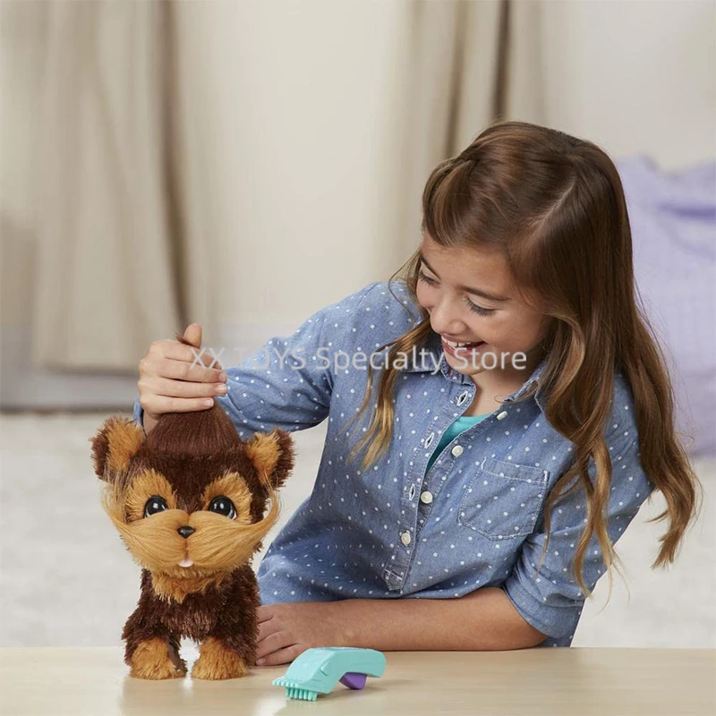 FurReal Shaggy Shawn สีน้ําตาลของเล่นสุนัขอิเล็กทรอนิกส์ Interactive Plush ของเล่นสัตว์เลี้ยงสุนัขกรูมมิ่งสาวเล่นของเล่นของขวัญวันเกิด