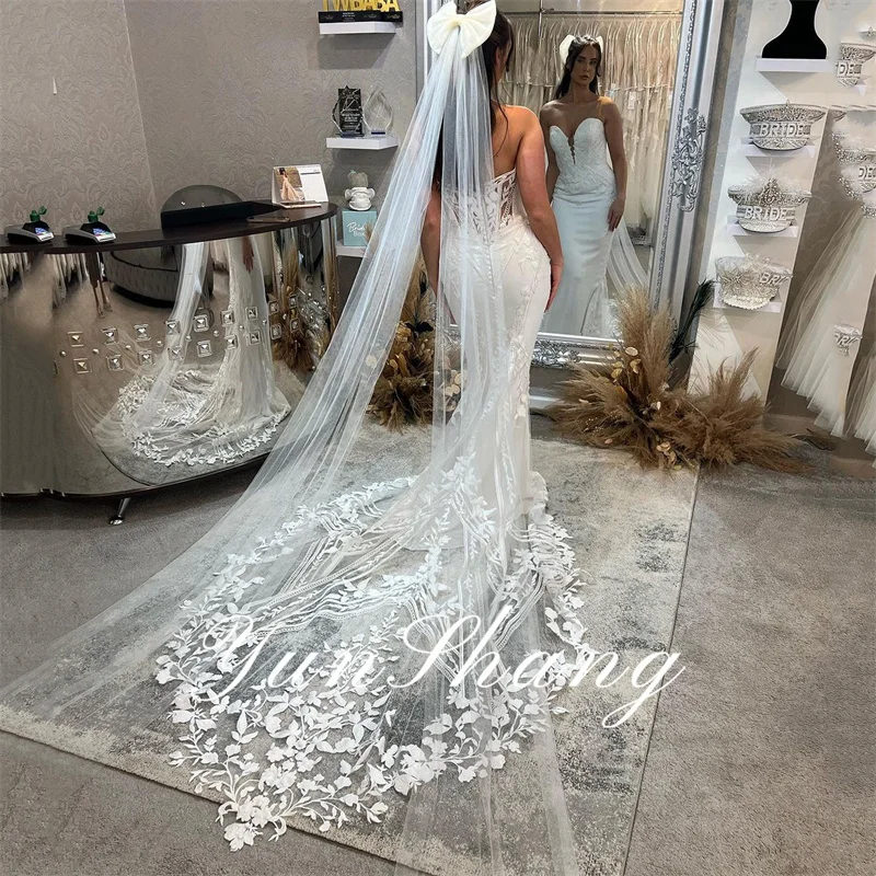 Yunshang Sirena Abito Da Sposa Delle Donne 2024 Aperto Indietro Del Merletto Dell'innamorato Senza Spalline Applique Abito Da Sposa Abiti Da Sposa Personalizzato