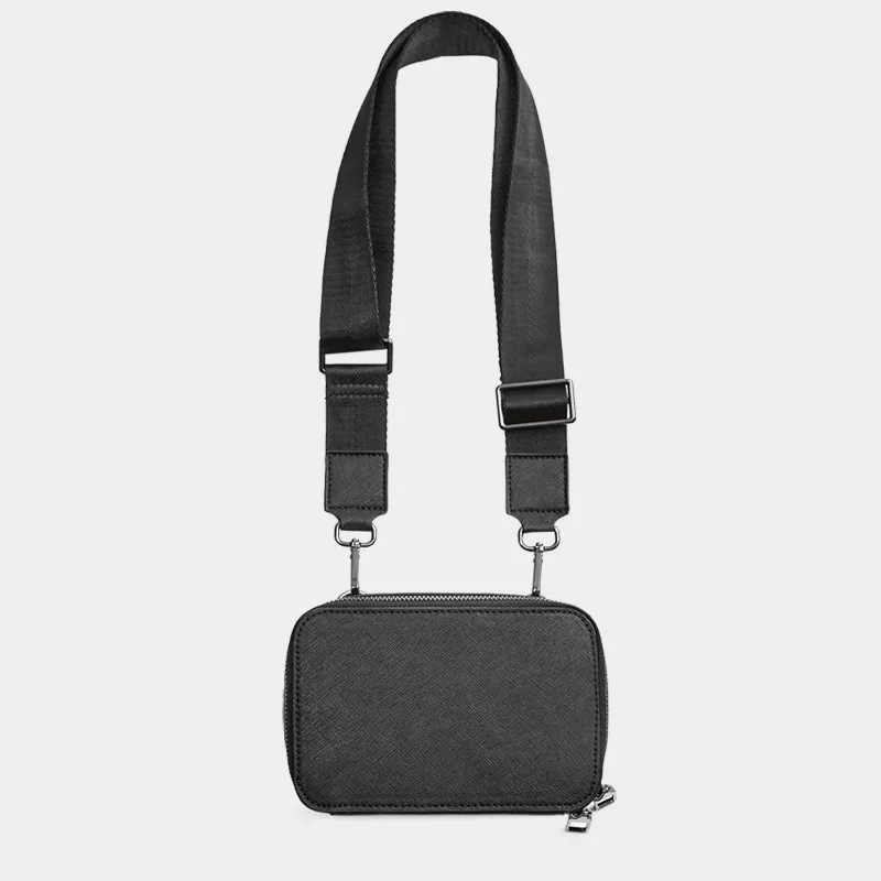 Flap PU Fashion Unisex Solid Zipper Purse Shoulder Bag Handbag Phone Bag High Quality Euro-America Style Simple Women Bag