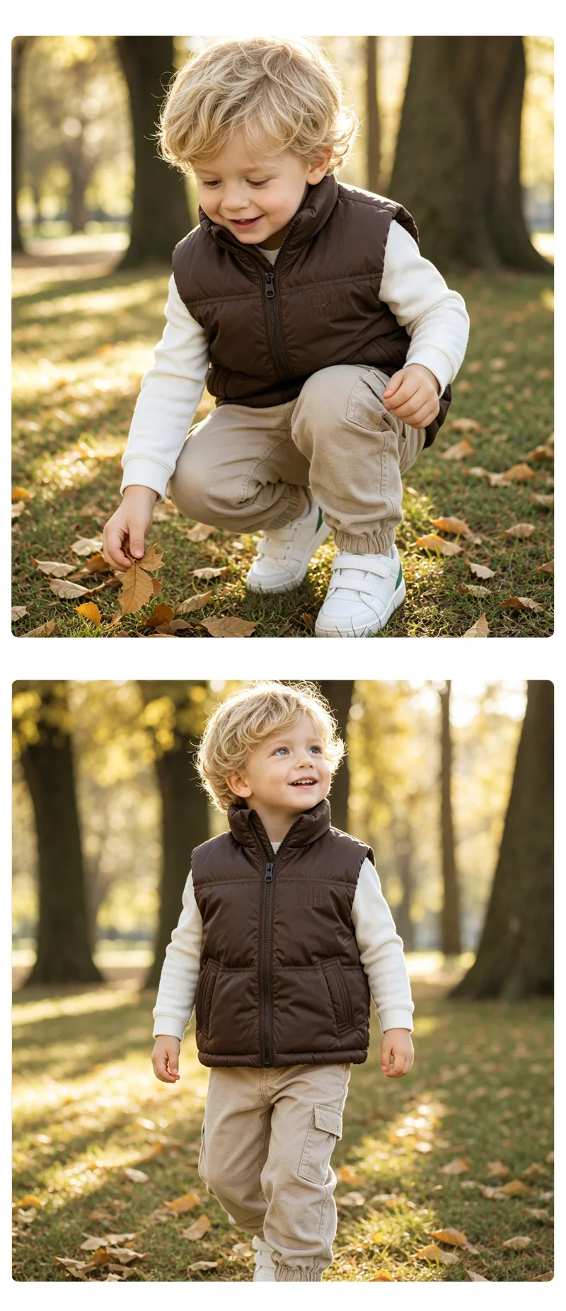 Dicke Weiche Weste für Jungen und Mädchen, Kinder Herbst Winter Winddichte Warme Weste, Baby Freizeitweste, Schüler Outdoor Campus Sportweste, Kinder – Detail 15