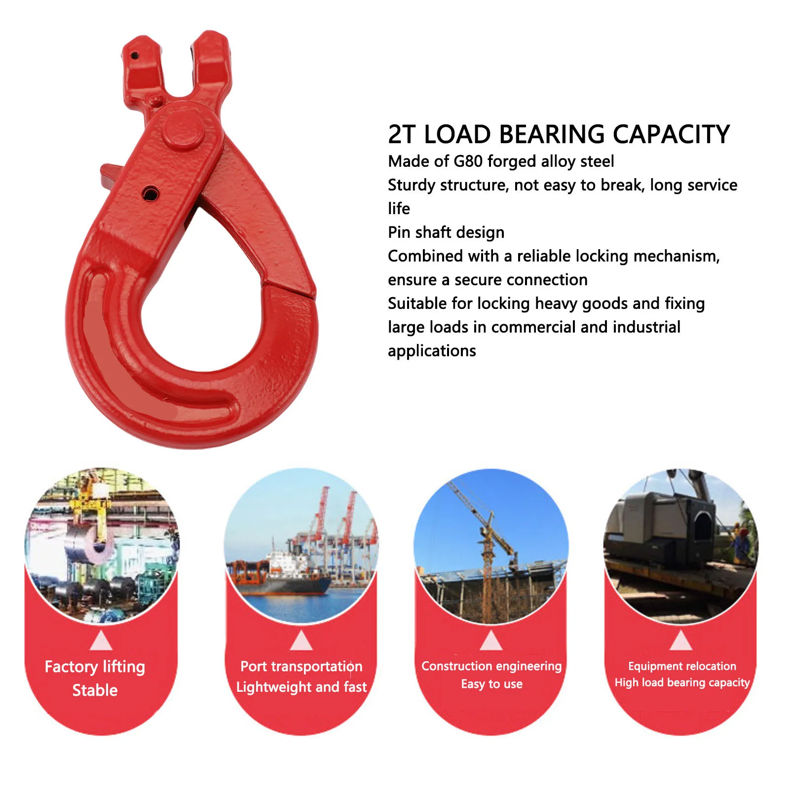سبائك الصلب Clevis خطاف الانزلاق 2T تحميل تحمل G80 سلسلة الأمان هوك لمصنع رفع ميناء معدات النقل التعامل مع #3