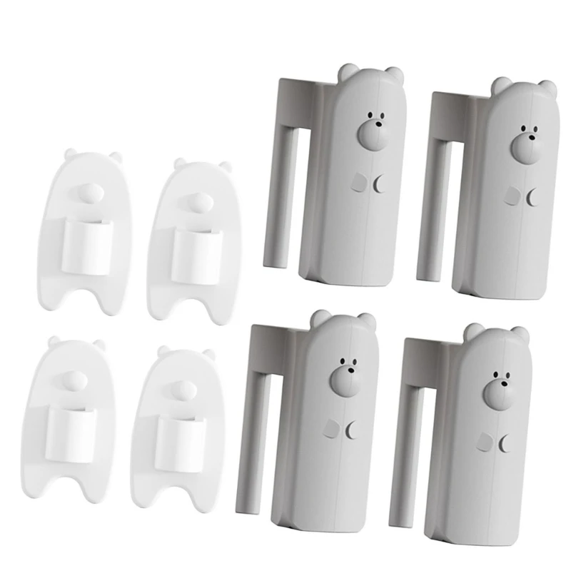 4Pcs Door Stoppers Baby Safety Door Lock Guard Cartoon Bear Finger Protector Door Pinch Guard for Kid Finger Protections