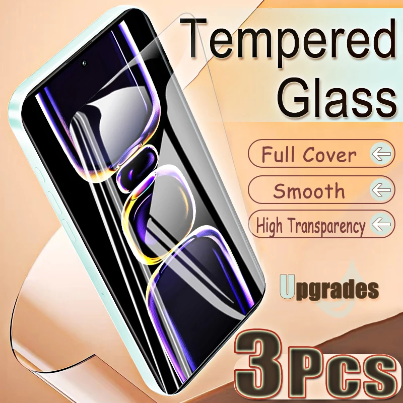 

3 шт., 9H защитное стекло с защитой от отпечатков пальцев для Xiaomi Redmi K60 K 60, защита от взрыва, HD-пленка, полное покрытие
