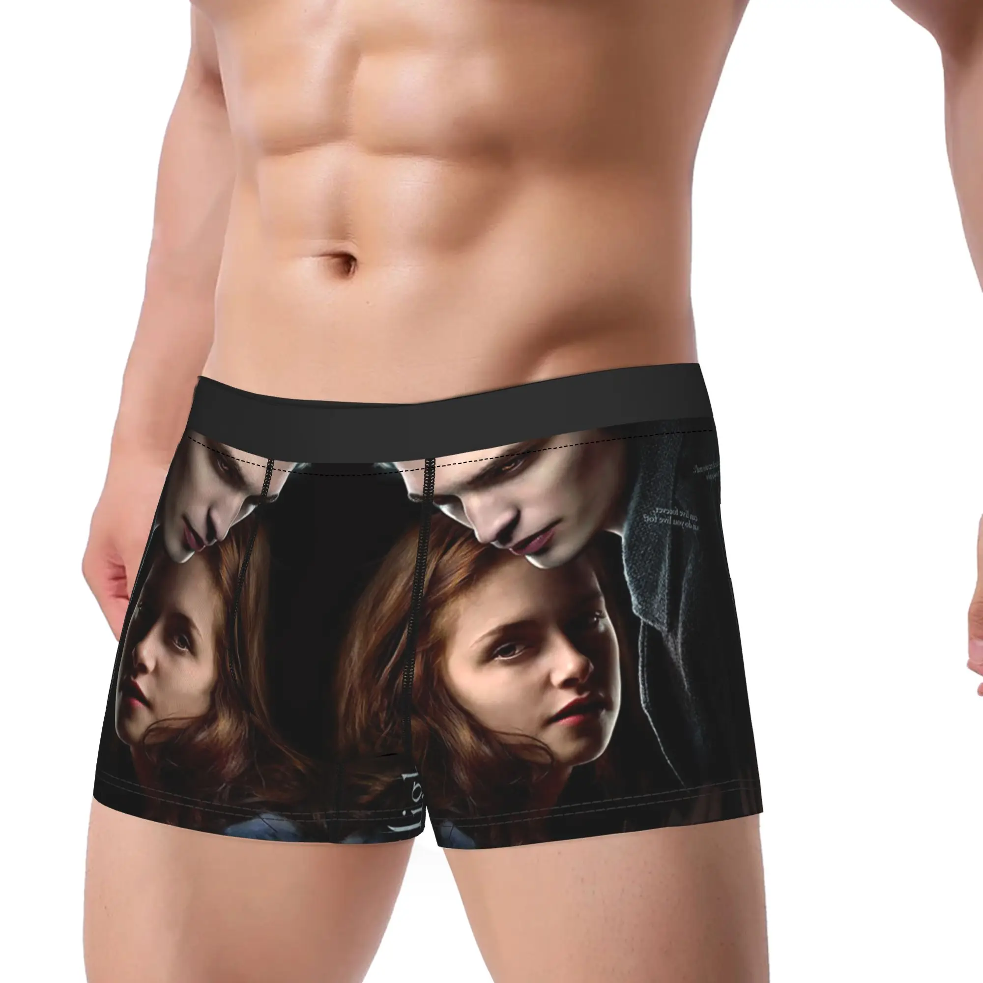 Men The Twilight Saga Underwear Edward Bella Vampire Novelty Boxer Briefs Shorts Panties Homme Mid Waist Underpants S-XXL