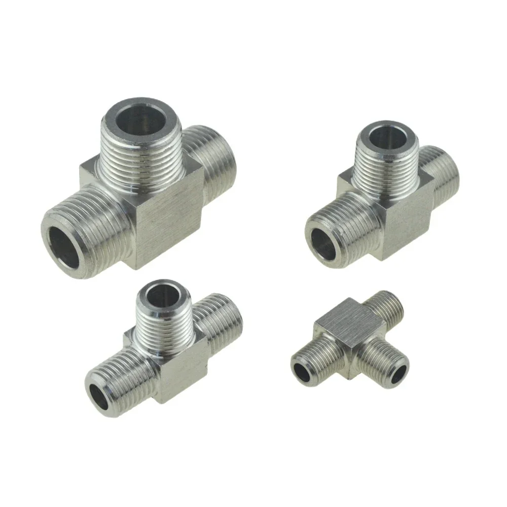 304 Stainless Steel Pipe Fitting Tee Elbow 4 Way 1/8 1/4 3/8 1/2 Female Male Thread High Pressure Air Adapter Coupler Connector