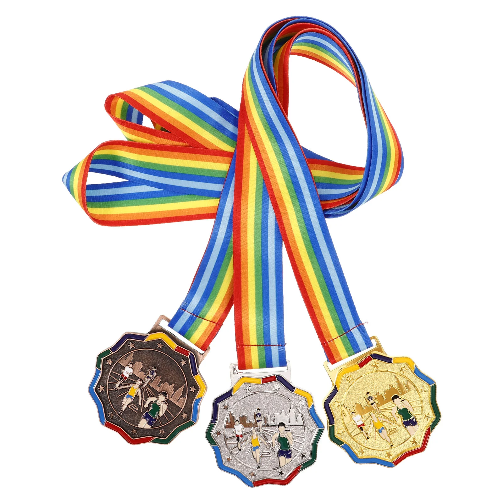 

3 Pcs Outdoor Event Medals Champions Award with Lanyard Sports Zinc Alloy Party