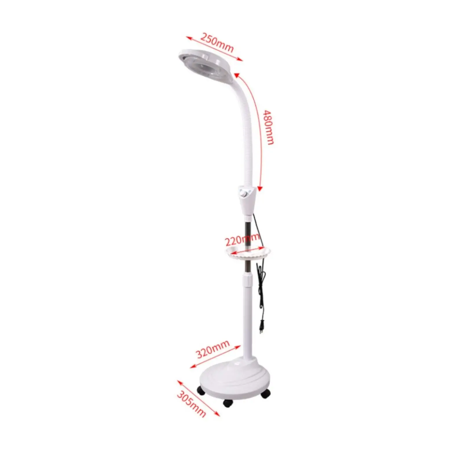 Salon Lamp with Tray Flexible Gooseneck Lash Light with Stand Adjustable Brightness Lash Light for Permanent Makeup Artists