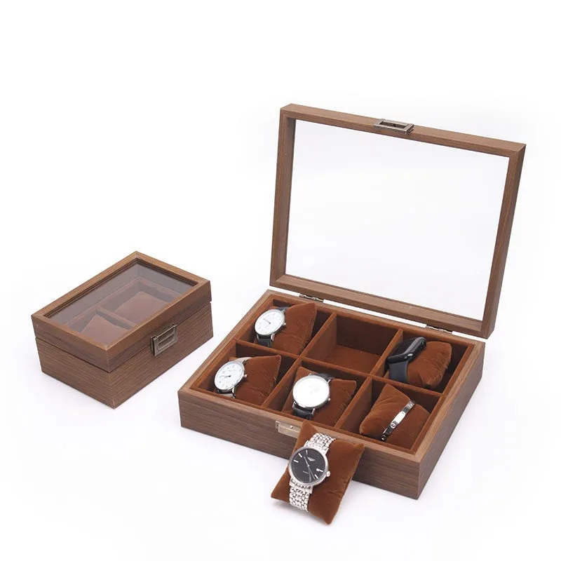 Black Walnut Wood Color Jewelry Box Watch Bracelet Handbag Display Box Cultural Relic Walnut Storage Organization Tray Jewelry A