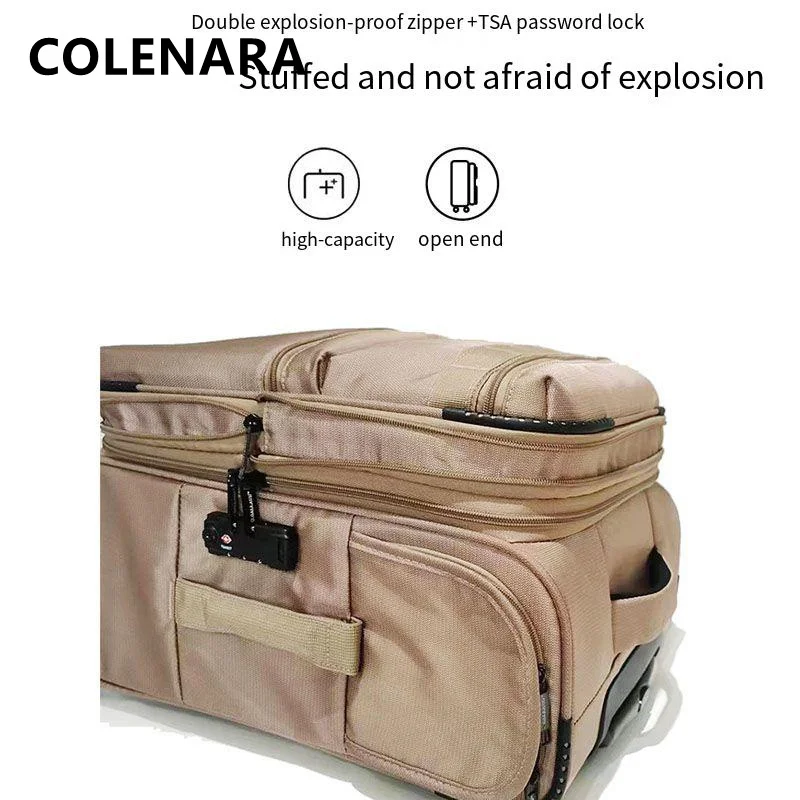 COLENARA Oxford valigia in tessuto 20 pollici scatola d'imbarco impermeabile 28 "Trolley da uomo 24" Password Box bagaglio a mano da viaggio