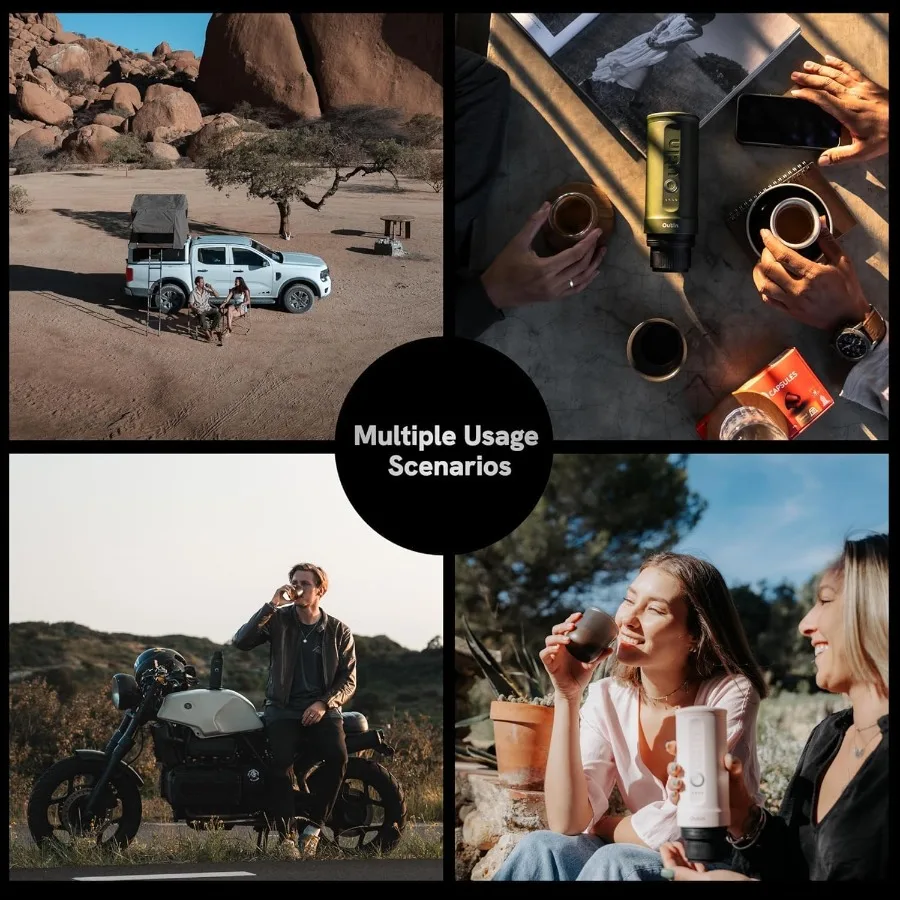 Máquina de café expreso eléctrica portátil Nano, cafetera de viaje para Camping, cafetera para coche, autocalentamiento con USBC con café molido