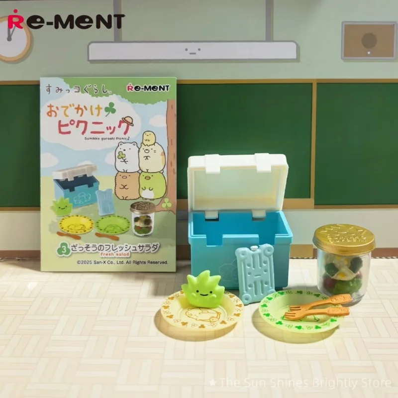 Re-Ment Spot Corner Creatures Picnic en miniatura Bento sándwich rollo de arroz y verduras caja ciega decoraciones acción juguete coleccionable