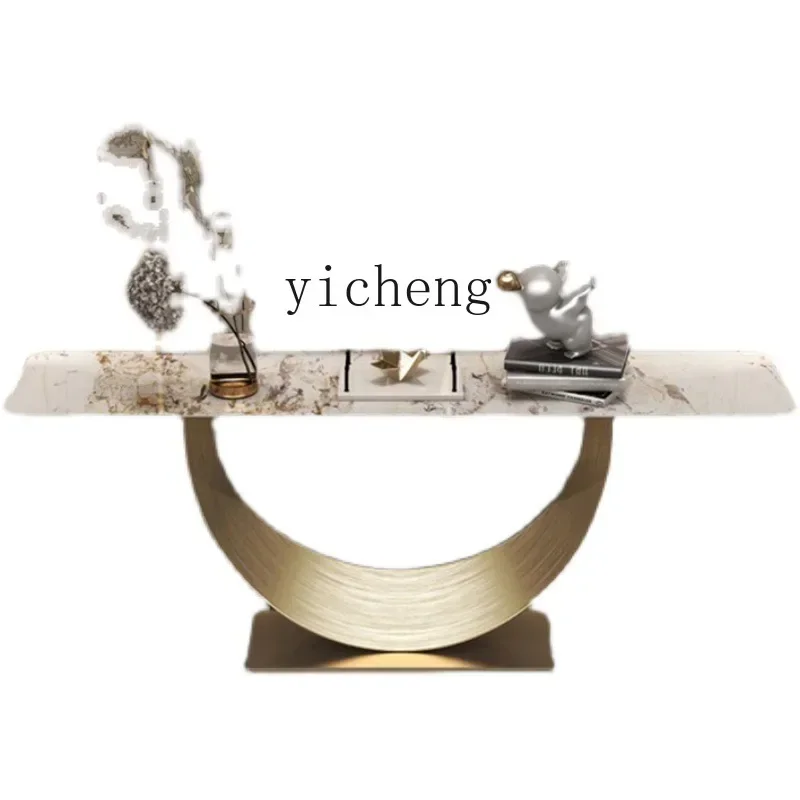 

Light Luxury Stone Plate Console Tables New Chinese Style Extremely Narrow a Long Narrow Table Wall Console Table