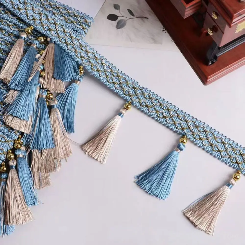 

12-метровая тесьма с подвесными кистями, кружевная отделка, тканая текстурированная бахрома, аксессуары, цепочка-кисточка, лента для рукоделия, винтажная бахрома для декора