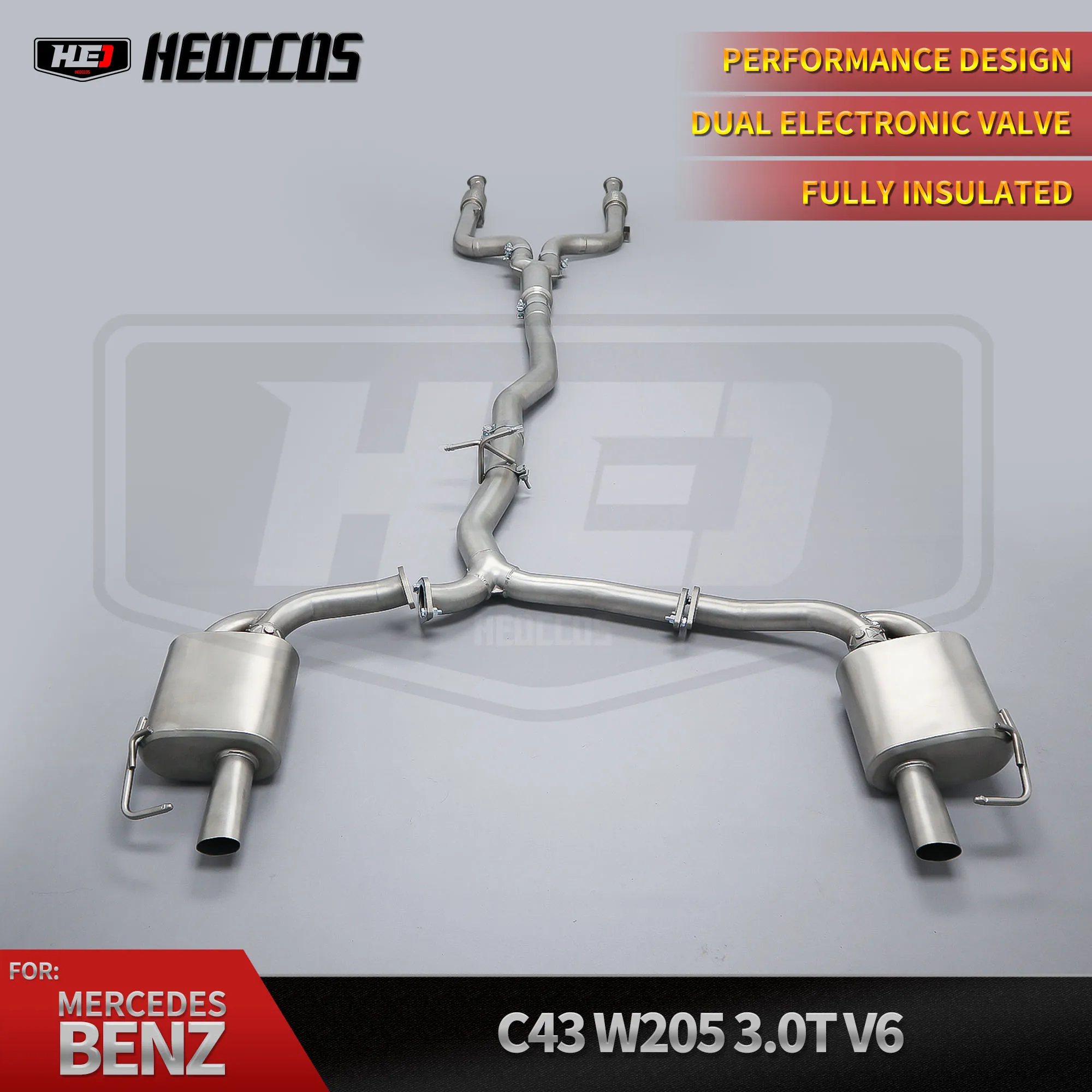 

HEO Customized Ss304 Exhaust Pipe Valved Catback Muffler for benz C43 Amg W205 3.0t 2017-2023 Remote Control Exhaust