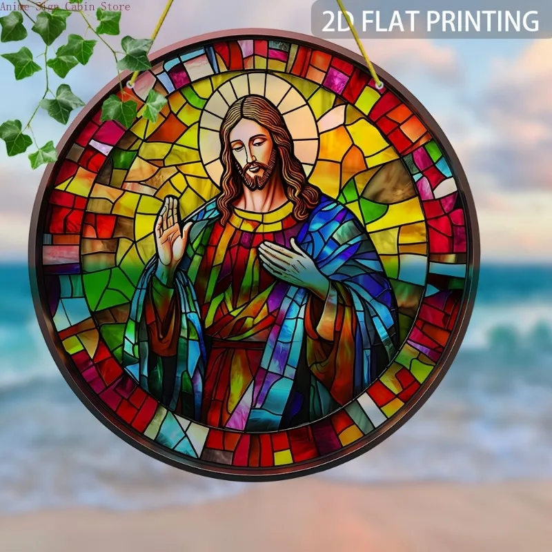 2D Flat 1pc Suncatcher Light Catcher Circular Round Decor for Game Room, Bookshelf, Fantasy Theme Enthusiast Acrylic Sign