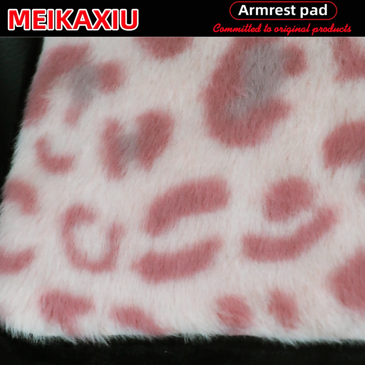 Weiche und bequeme Plüsch-Armlehnenabdeckung für das Auto mit Leopardenmuster und rutschfester Funktion, 32 cm x 19 cm. Auto-Dekorationsartikel für Frauen. – Detail 2