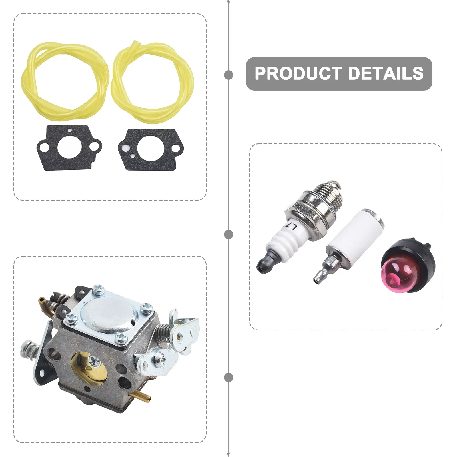 New Carburetor Kit For Poulan 2250 2350 2375 2450 2550 222 262 Gas Chainsaw Replacement Highly Matched With The Original