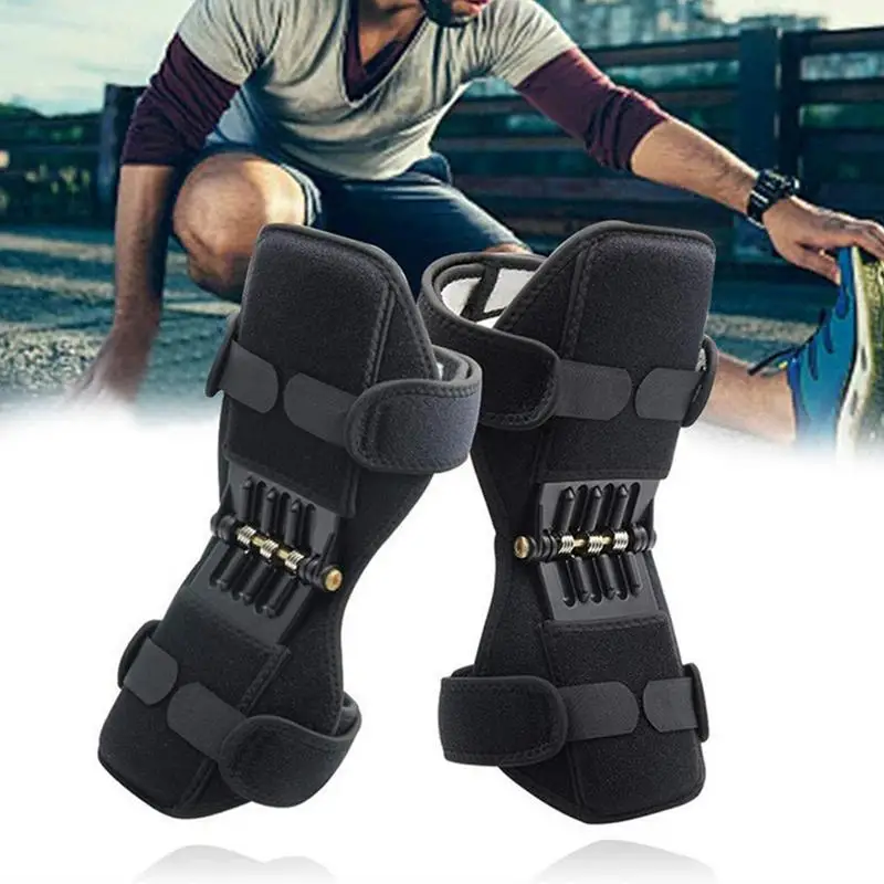 Spring Loaded Knee Brace Adjustable Sports Knee Pads Soft Non-Slip Compression Knee Sleeves Breathable Knee Guard For Outdoor