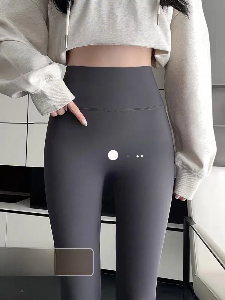 

Женские леггинсы для йоги из арк-скина, тонкие, зимние, с начесом, базовый слой, повседневные длинные брюки, смесь нейлона и спандекса