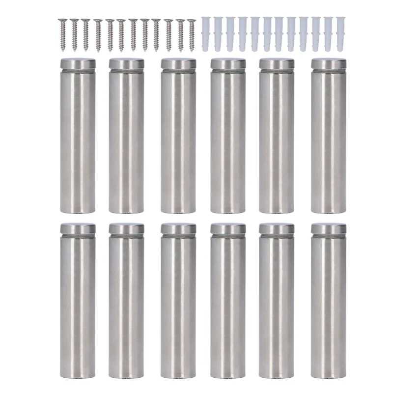 12 Set Stainless Steel Standoff Screws 19x80mm Advertising Screws Mounting Hardware For Hanging Acrylic Picture Frame