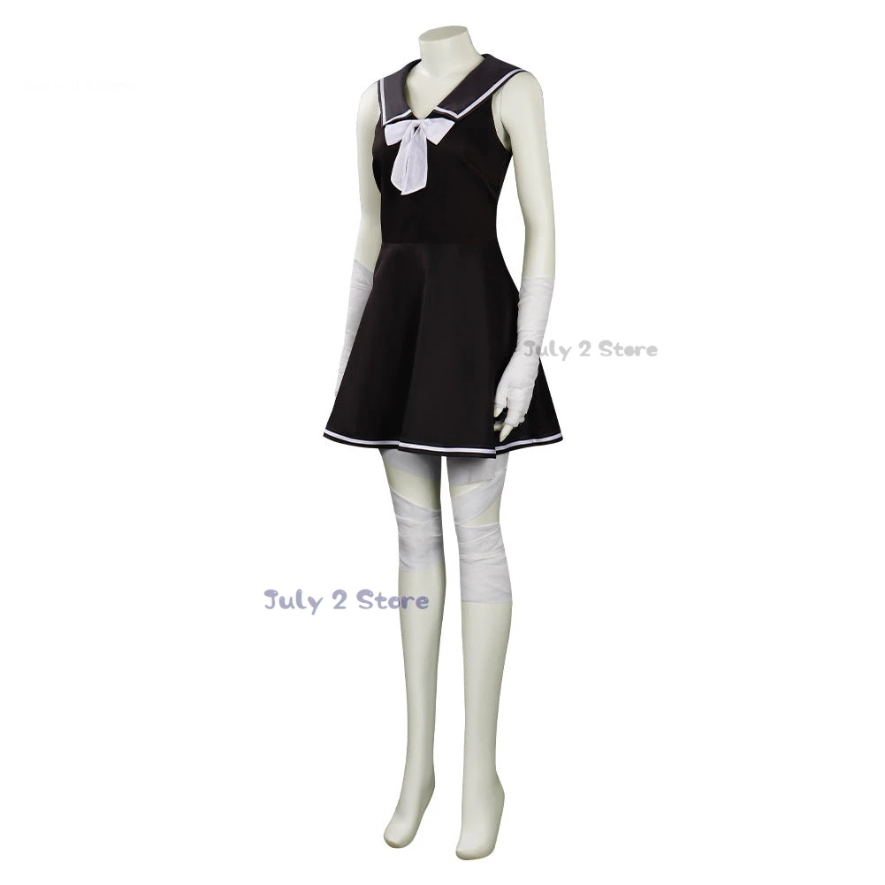 Final Fantasy Origin Neon Cosplay Costume Wig Black Skirts Uniform Women Girls Top Dress Sailor Uniform Set Anime Halloween Suit