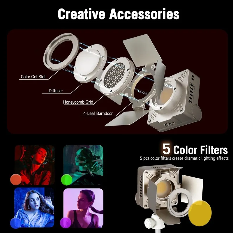 NiceVeedi Pocket RGB Vlogging Light, Portable Bi-Color Handheld Light, 2700K-6500K, CRI 95+, 12 Effects, 5000mAh Battery