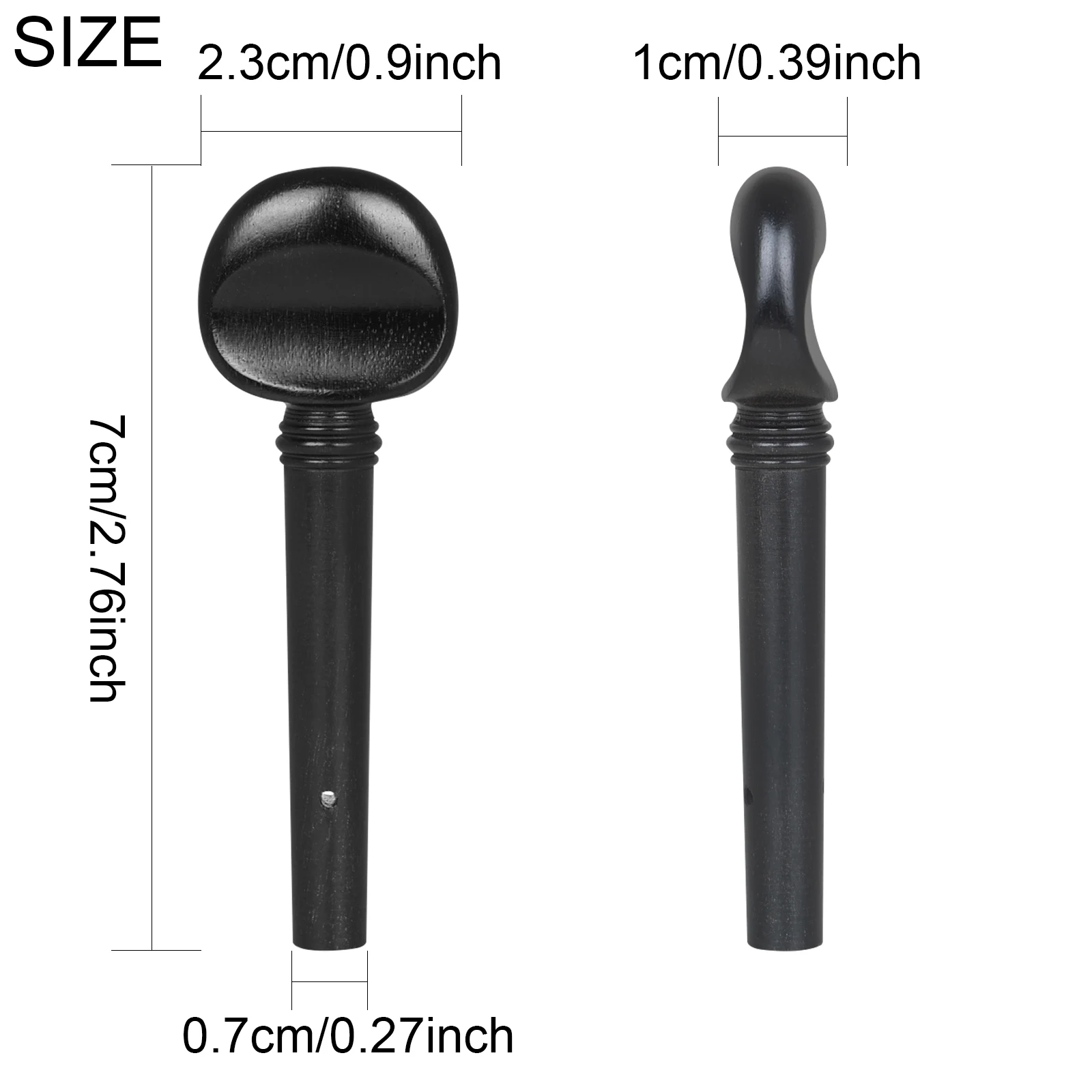 4/4 مجموعة أوتاد ضبط الكمان على الطراز العتيق منحوتة يدويًا من خشب الورد/الأبنوس ملحقات بديلة لسطح أملس للكمان