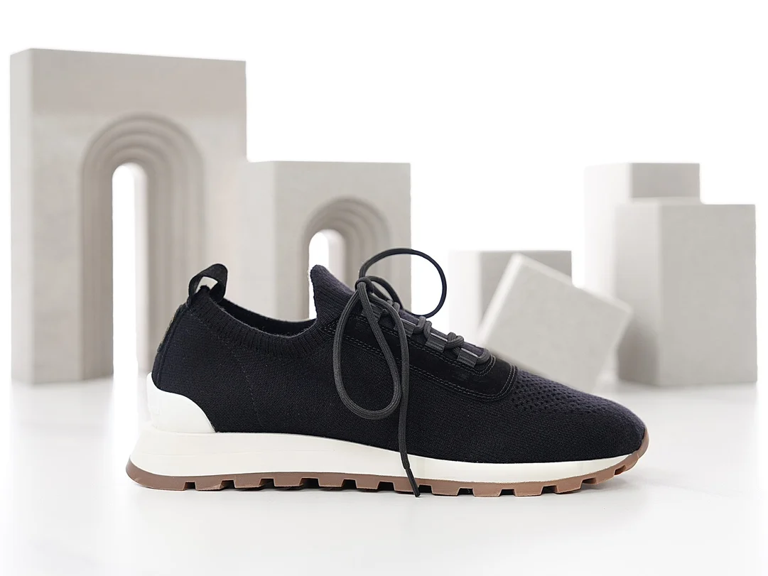 New Knitted Breathable Sneakers For Men, Lace‑Up Platform Flat Casual Shoes, Round Toe Summer Daily Walking Footwear_vogvips.com