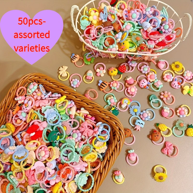 30 Stück gemischte Haargummis mit Tiermotiven, ein Set festlicher Haaraccessoires für elegante Mädchen. – Detail 13