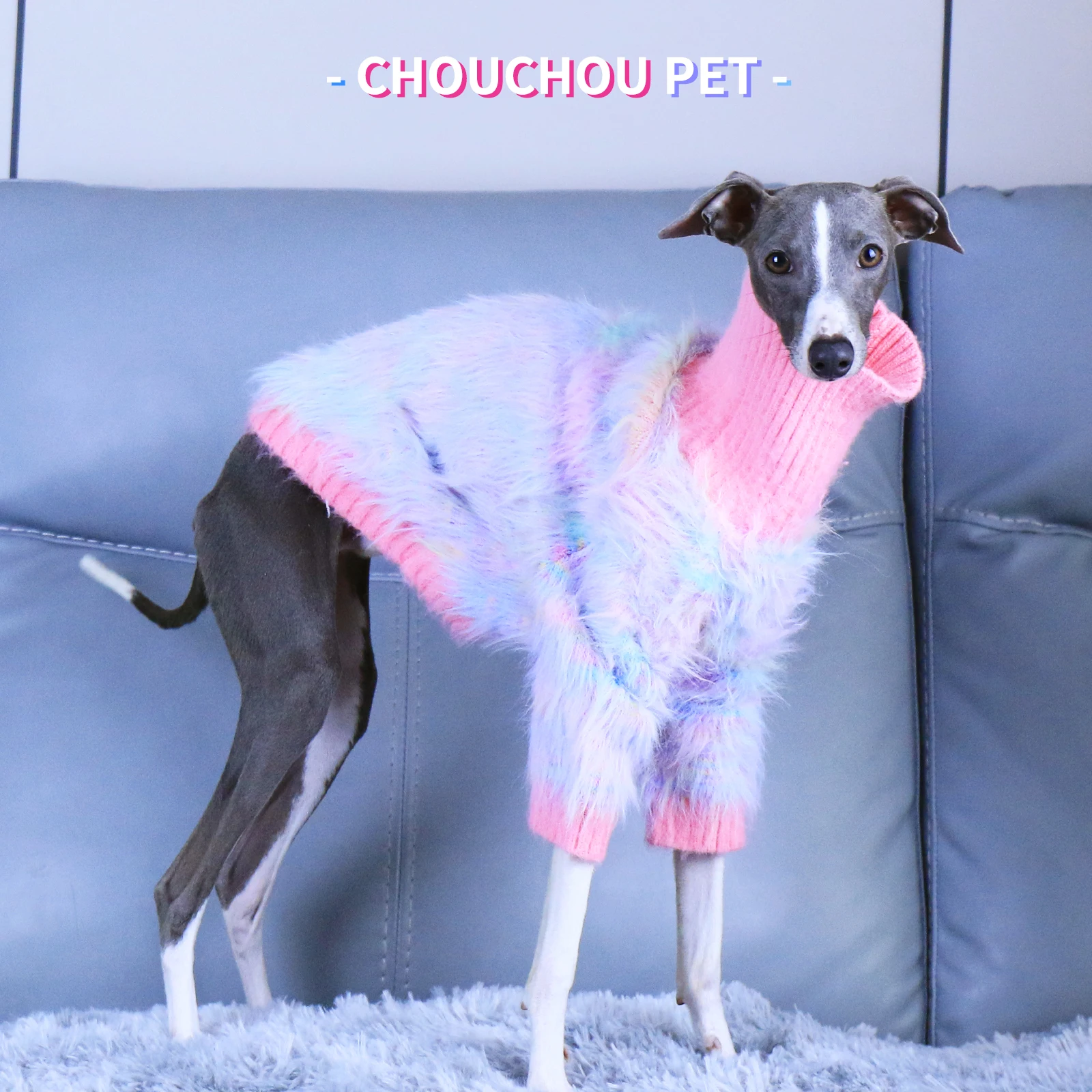 Noble Pet Sweater Stretch Soft Pink Turtleneck Italian Greyhound Whippet Sweater