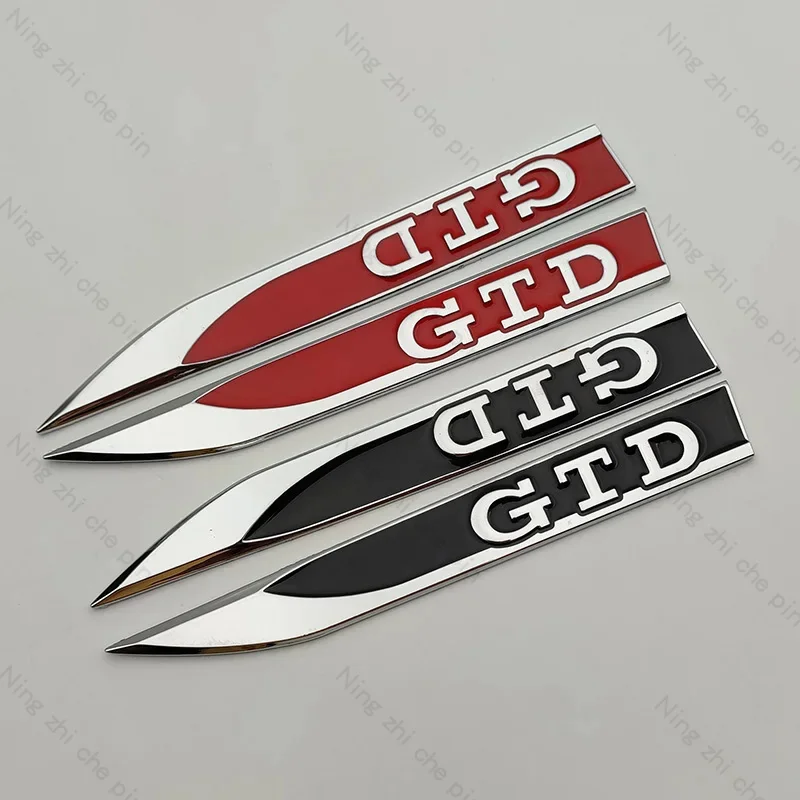 

3D Metal Red Black Logo Emblem Car Fender Badge Decal Sticker Accessories