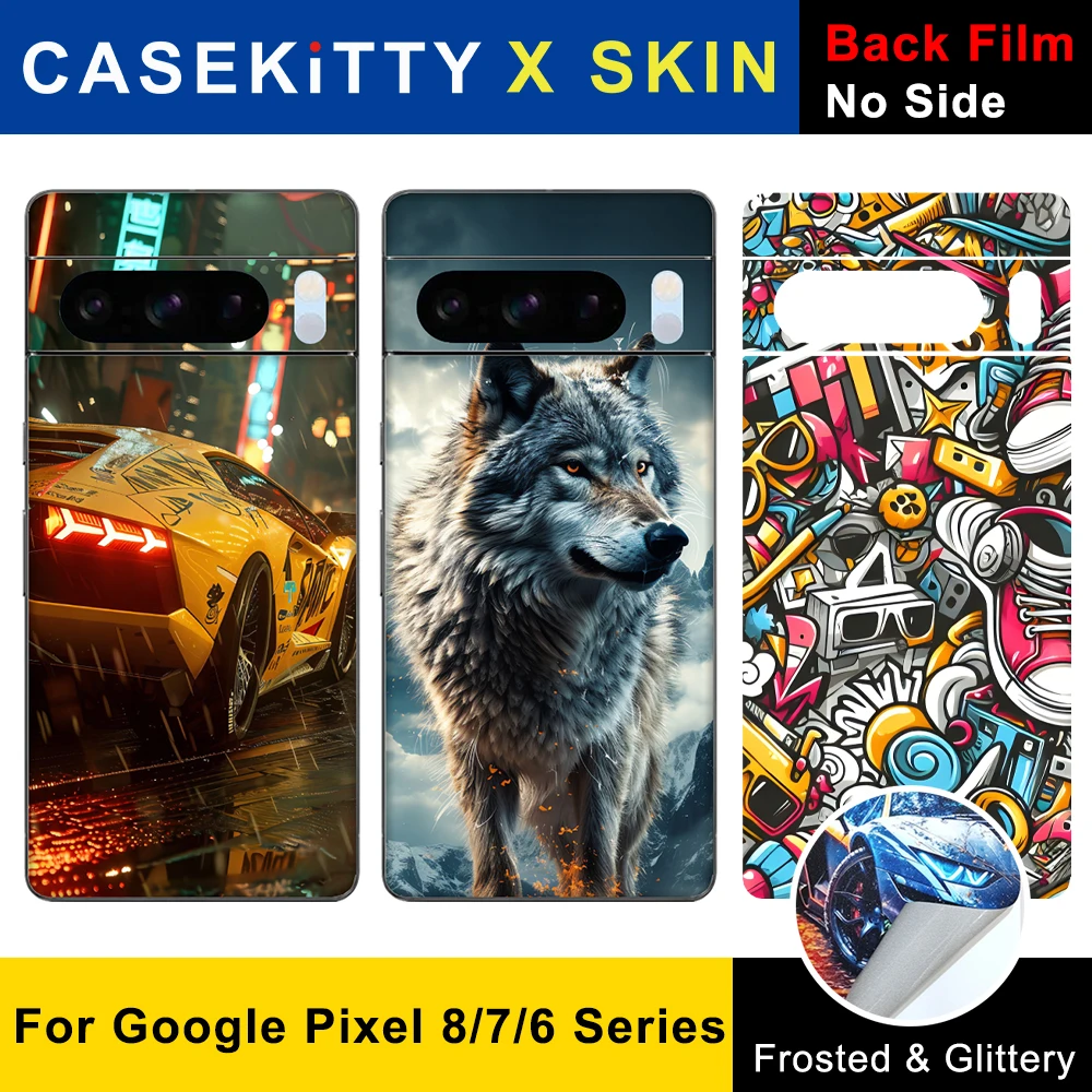 CASEKiTTY Skin Wrap For Pixel 8 Pro Back Film Google 7 Sticker 7A 8A 6 6A Protective Decal Colorful Back Screen Protector Matte