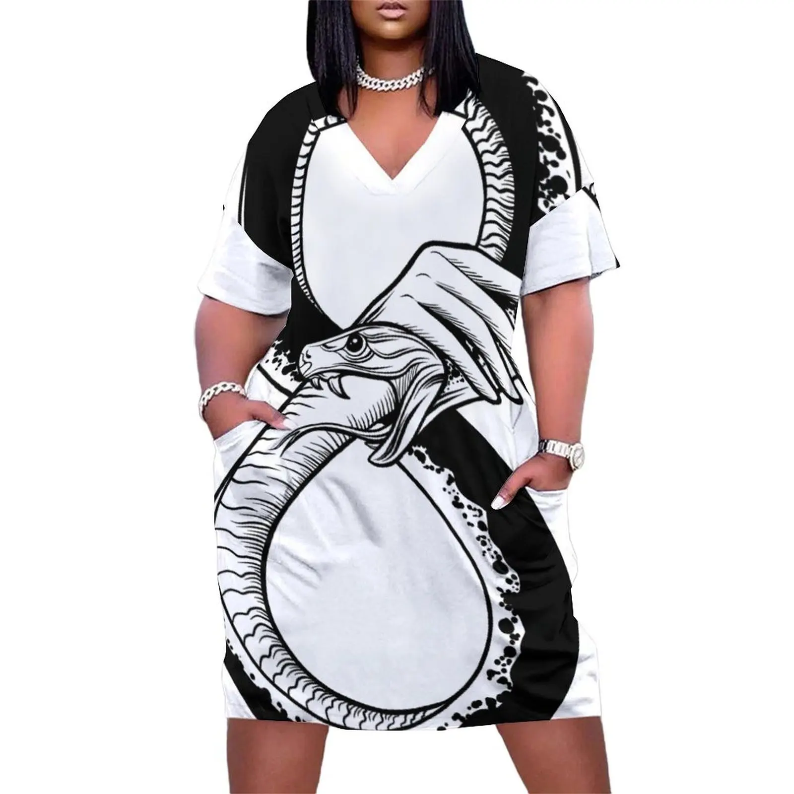 

ouroboros Loose Pocket Dress women evening dress Evening dresses